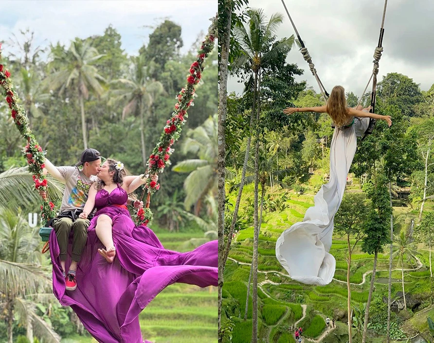Ubud swing adventure over rice terraces